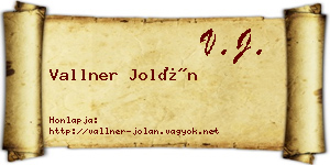 Vallner Jolán névjegykártya
